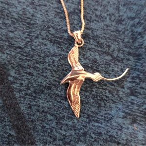 Silver bird necklace